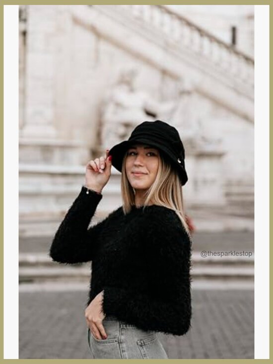 Vintage Cloche Bucket Hat Packable Floppy Fedora with Chin Strap main image 4